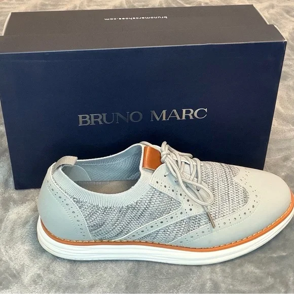 Bruno Marc Light Gray Oxford Shoes - Picture 3 of 9